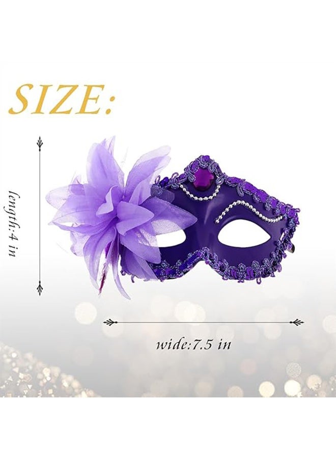 YJ 2 Pcs Couple Masquerade Mask Set Venetian Party Mask Mardi Gras Mask Costume Mask Fancy Dress Mask for Women Men - Image 2
